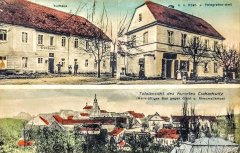 historické foto vsi s kostelem