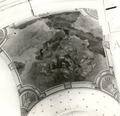 historické foto interiéru kostela - klenba