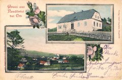 historická pohlednice s kostelem
