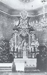 historické foto interiéru kostela