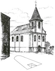 kresba kostela