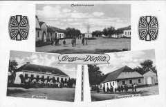 dobová pohlednice vsi s kaplí