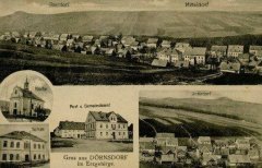 historické foto vsi s kostelem
