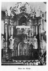 historické foto oltáře kostela