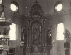 historické foto interiéru kostela