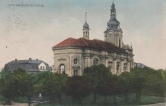 dobová pohlednice s motivem kostela