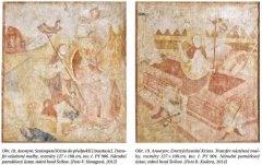 fresky přenesené z kostela sv. Wolfganga, nově umístěné na hradě Švihov