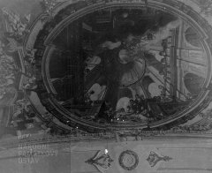 historické foto interiéru kostela  - klenba nad lodí
