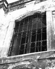 historické foto kostela - detail okna