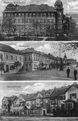 dobová pohlednice vsi s kostelem