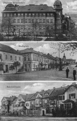 dobová pohlednice vsi s kostelem