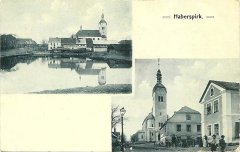 historická pohlednice s kostelem