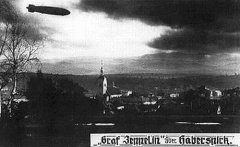 vzducholoď Zeppelin nad Habartovem 