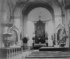 historické foto interiéru kostela