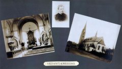 historické foto kostela a jeho interiéru