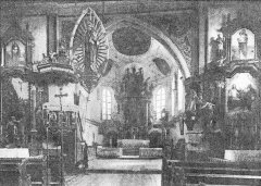 historické foto interiéru kostela