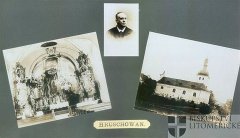 historické foto kostela a jeho interiéru