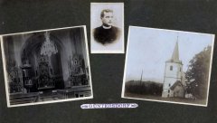 historické foto kostela a jeho interiéru