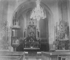 historické foto interiéru kostela