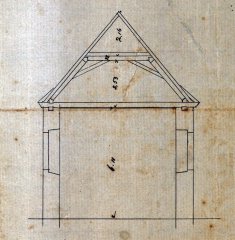 plán kostela - příčný řez