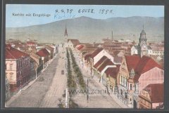 dobová pohlednice města s kostelem