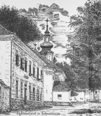 kresba kostela