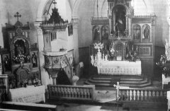 historické foto interiéru kostela