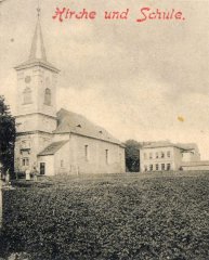 výřez snímku kostela z předchozí pohlednice