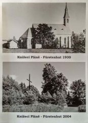 historické foto kostela a srovnání se současným stavem