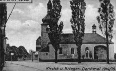 výřez s kostelem z předchozí pohlednice