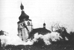 odstřel kostela