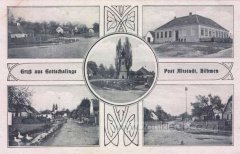 dobová pohlednice vsi s kaplí