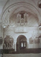 historické foto interiéru kostela