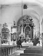 historické foto interiéru kostela
