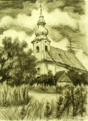 kresba kostela od M. Klímy
