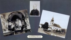 historické foto kostela a jeho interiéru