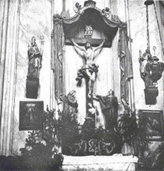 historické foto bočního oltáře kostela