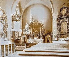 historické foto interiéru kostela