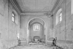 historické foto interiéru kostela - zadní část