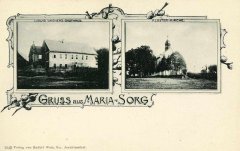 historické foto kostela (vpravo)