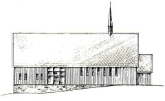 návrh nového kostela od Ing. arch. Tomáše Eflera - pohled zprava