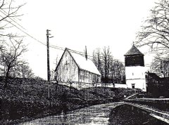 návrh nového kostela od Ing. arch. Tomáše Eflera - zákres do foto