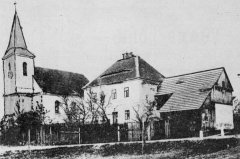 výřez snímku s kostelem z předchozí pohlednice