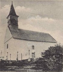 výřez snímku s kostelem z předchozí pohlednice