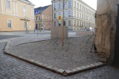 pietní úprava místa, kde kostel stál