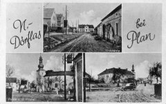 dobová pohlednice vsi s kaplí