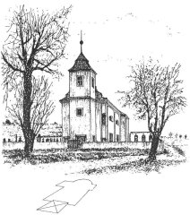 kresba kostela