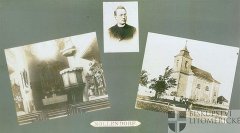 historické foto kostela a jeho interiéru