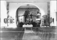 historické foto interiéru kostela