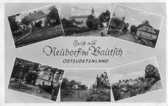 dobová pohlednice vsi s kostelem